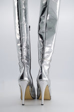 Load image into Gallery viewer, FW08 SILVER CLOG BOOT HEELS S.41