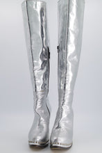 Load image into Gallery viewer, FW08 SILVER CLOG BOOT HEELS S.41