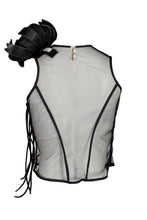 Load image into Gallery viewer, COMME DES GARÇONS "DARK ROMANCE" FW05 MESH TOP WITH LEATHER APPLIQUÉ