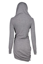 Load image into Gallery viewer, ALEXANDER MCQUEEN FW04 ASYMMETRICAL KNITTED HOOD DRESS