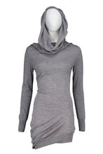 Load image into Gallery viewer, ALEXANDER MCQUEEN FW04 ASYMMETRICAL KNITTED HOOD DRESS