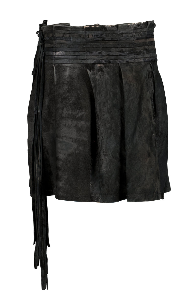 ANN DEMEULEMEESTER FW02 LEATHER SKIRT 2004 FALL WINTER – BURIED DEEP