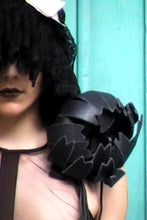 Load image into Gallery viewer, COMME DES GARÇONS "DARK ROMANCE" FW05 MESH TOP WITH LEATHER APPLIQUÉ