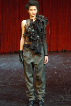 Load image into Gallery viewer, COMME DES GARÇONS "DARK ROMANCE" FW05 MESH TOP WITH LEATHER APPLIQUÉ