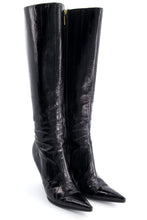 Load image into Gallery viewer, DOLCE&GABBANA BLACK EEL SKIN BOOTS S.38