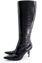 Load image into Gallery viewer, DOLCE&GABBANA BLACK EEL SKIN BOOTS S.38