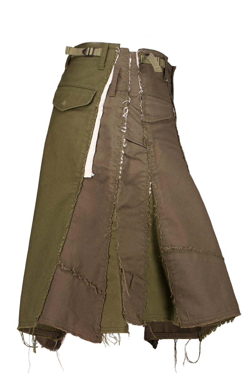 JUNYA WATANABE FW06 DECONSTRUCTED MILITARY PATCHWORK SKIRT