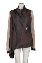 Load image into Gallery viewer, SS04 "QUEEN" DRAPED BLISTER LEATHER COAT