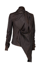 Load image into Gallery viewer, SS04 "QUEEN" DRAPED BLISTER LEATHER COAT