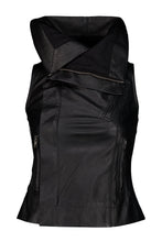 Load image into Gallery viewer, RICK OWENS HIGH NECK LEATHER VEST