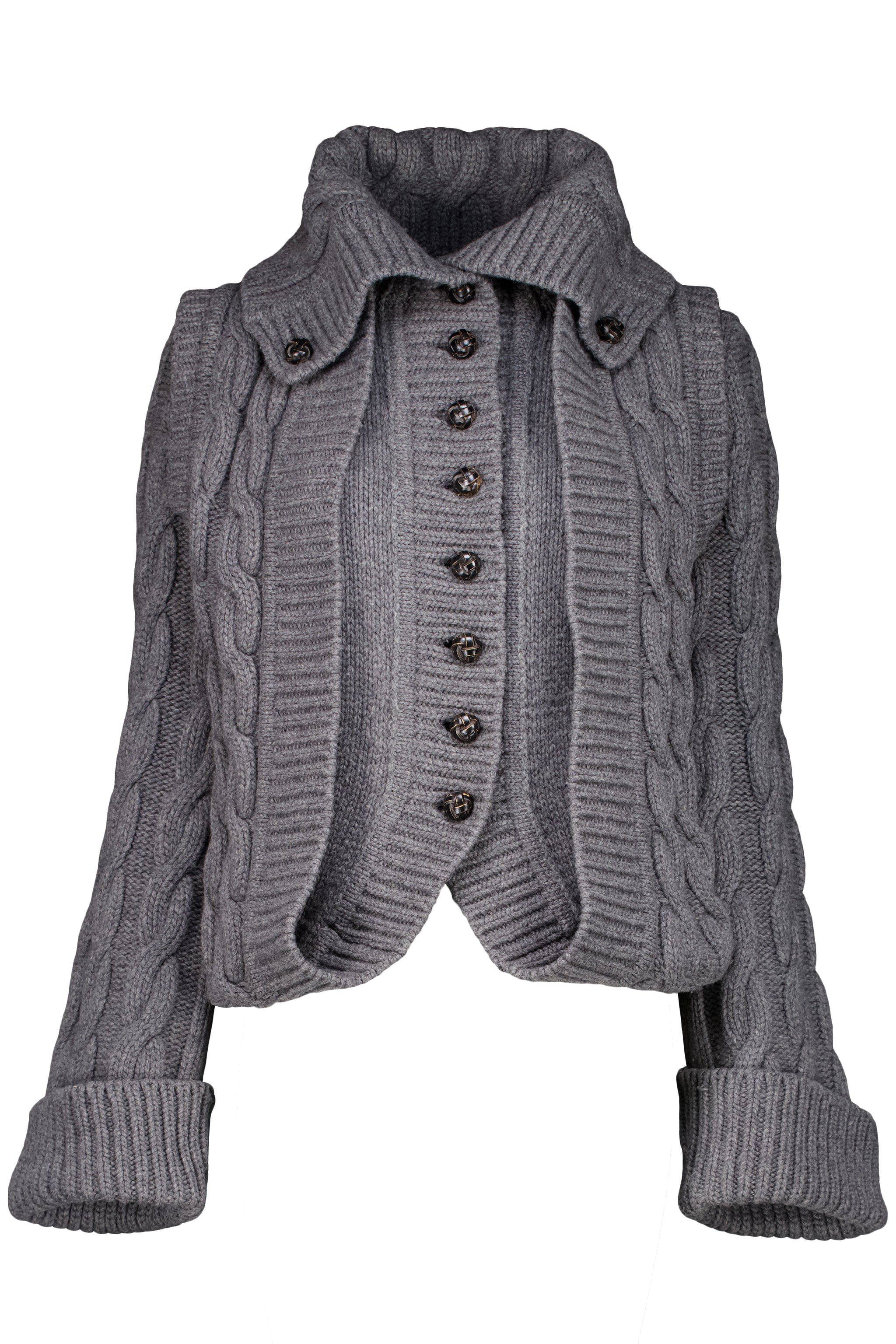 FW06 “THE WIDOWS OF CULLODEN” CABLE KNIT CARDIGAN – BURIED DEEP