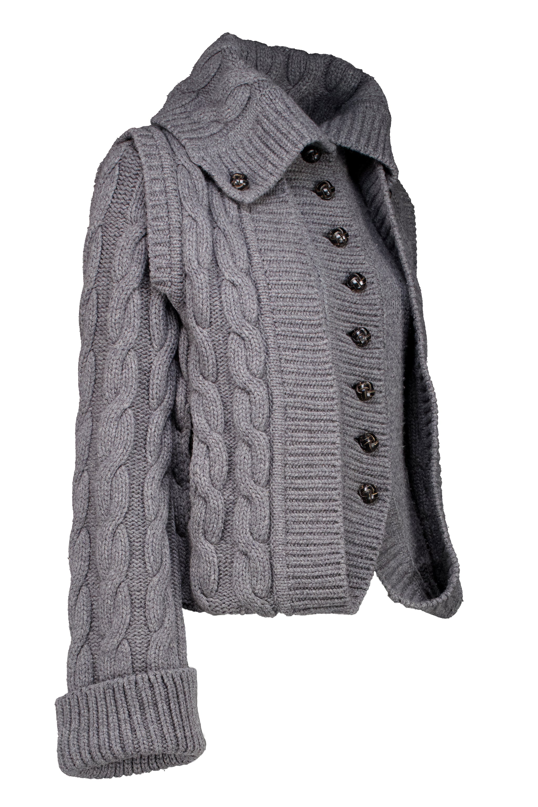 FW06 “THE WIDOWS OF CULLODEN” CABLE KNIT CARDIGAN – BURIED DEEP