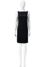 Load image into Gallery viewer, A sleeveless black sheath dress from Ann Demeulemeester displayed on a white mannequin against a plain white background.

