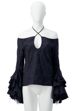 Load image into Gallery viewer, SS02 "THE DANCE OF THE TWISTED BULL" FLAMENCO ROSE BLOUSE
