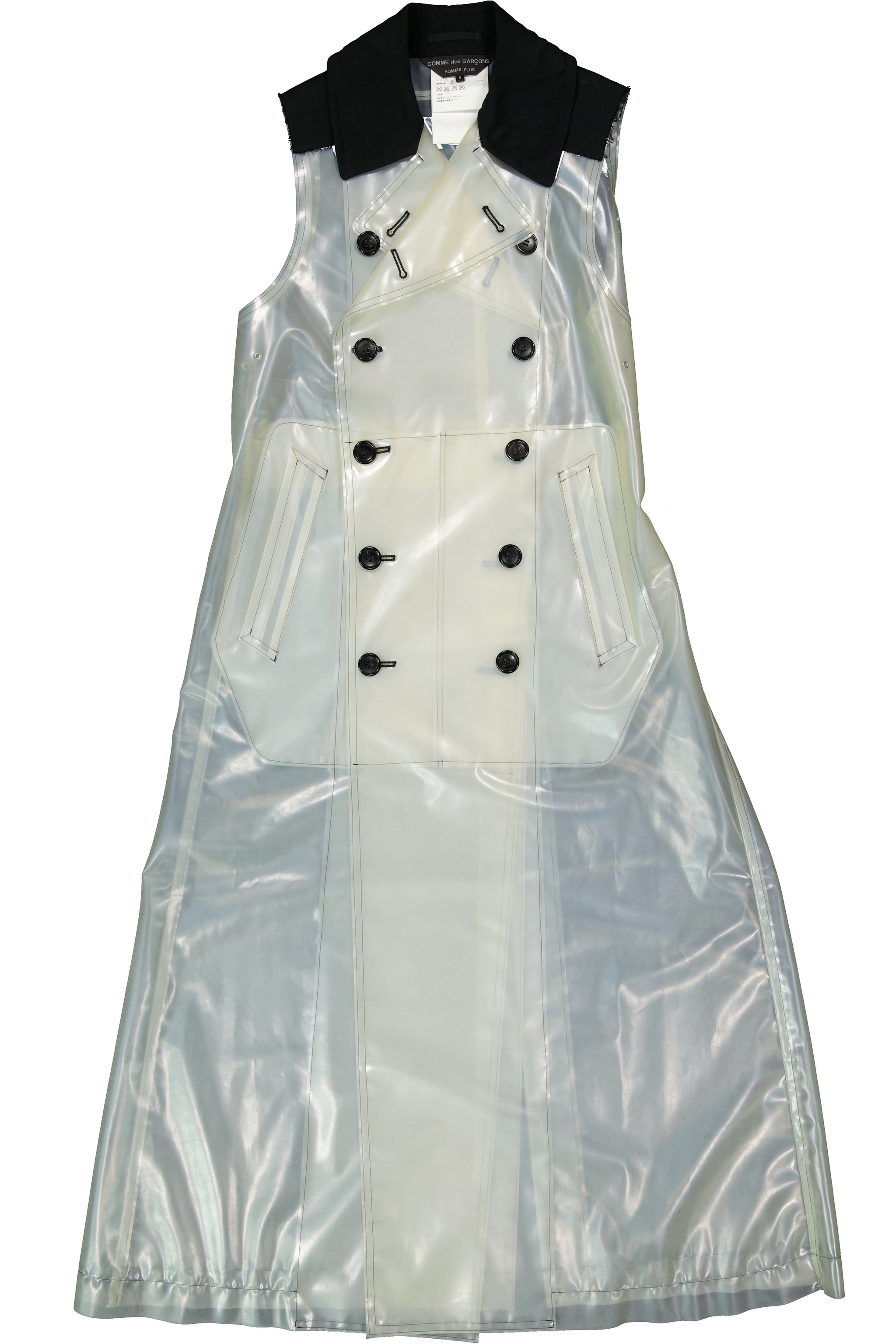 COMME DES GARÇONS HOMME PLUS SS17 SMOKED LATEX MAXI VEST