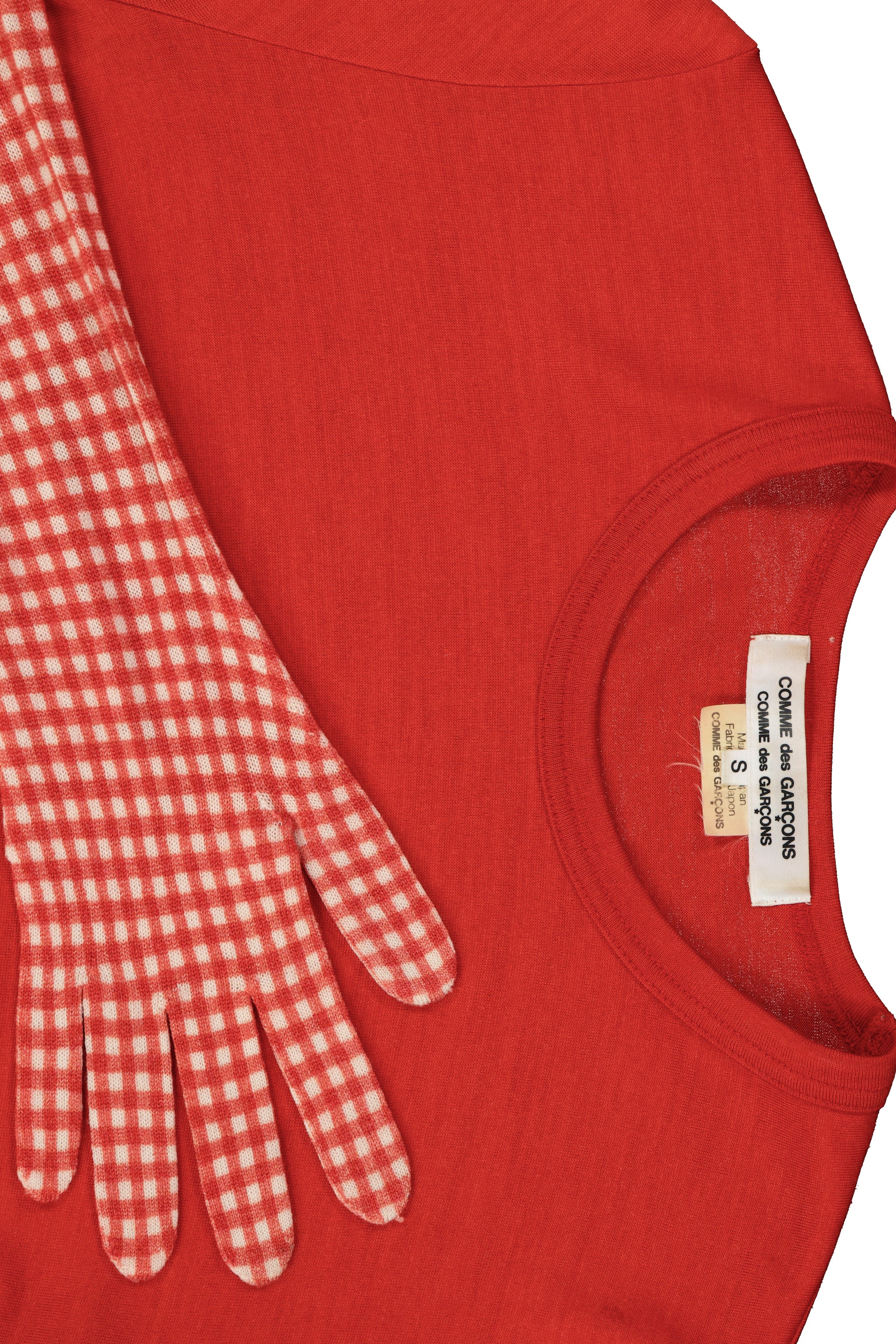 SS12 RED GINGHAM GLOVE TOP – BURIED DEEP