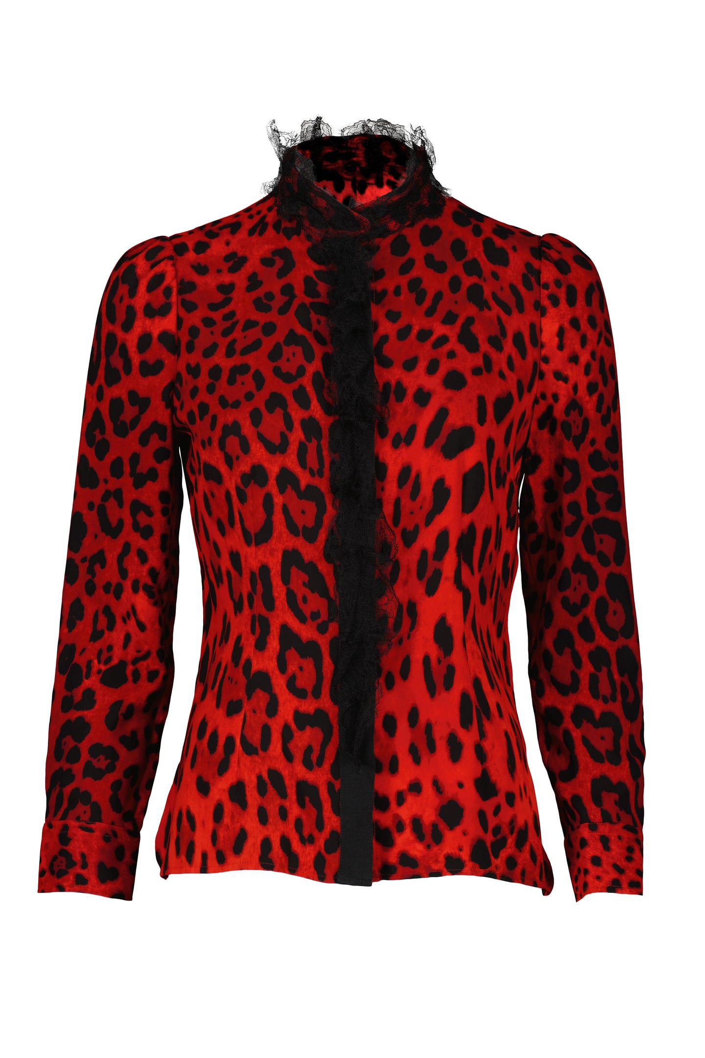 DOLCE&GABBANA LEOPARD AND LACE SHIRT