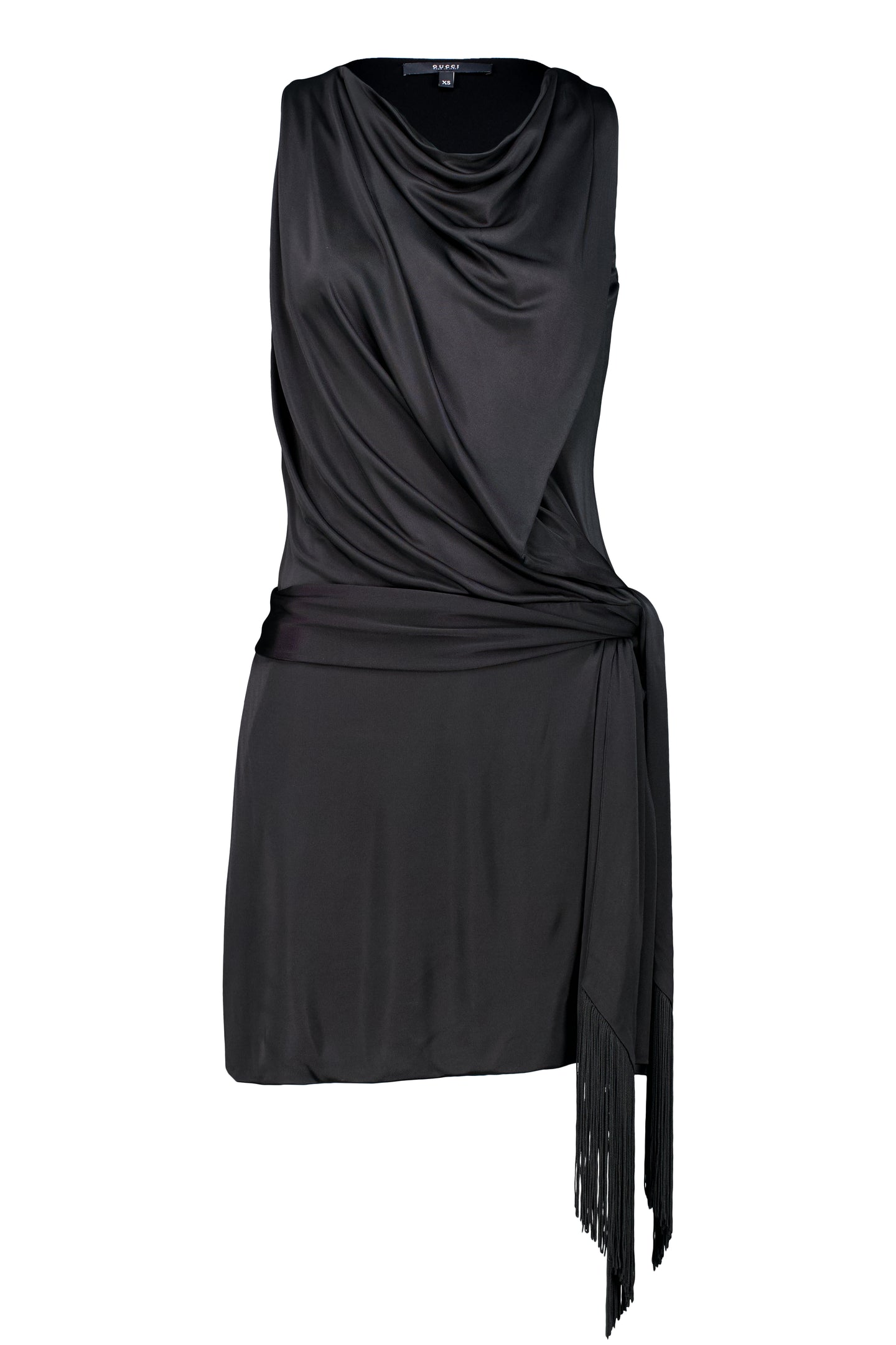 GUCCI FW08 WRAP DRESS W/ FRINGE BELT
