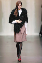 Load image into Gallery viewer, MIU MIU FALL WINTER 2005 RUNWAY GOAT FUR CAPE IN BLACK MILAN 

