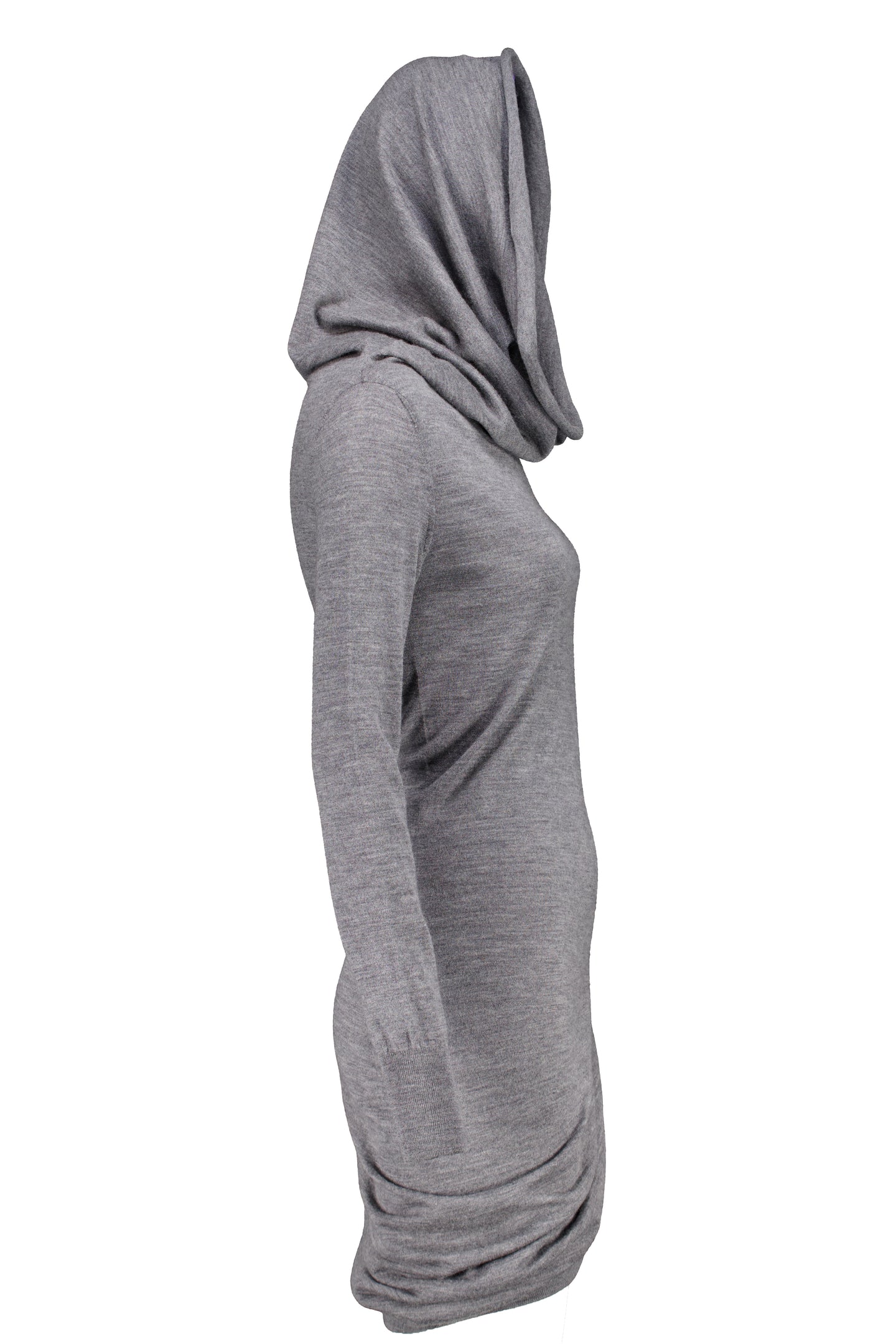 ALEXANDER MCQUEEN FW04 ASYMMETRICAL KNITTED HOOD DRESS