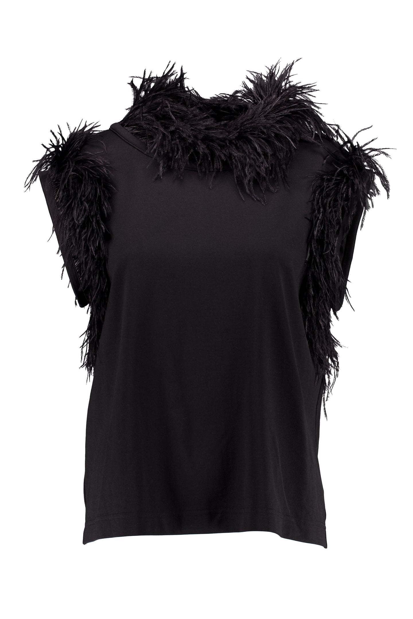 DOLCE&GABBANA OSTRICH FEATHER TOP
