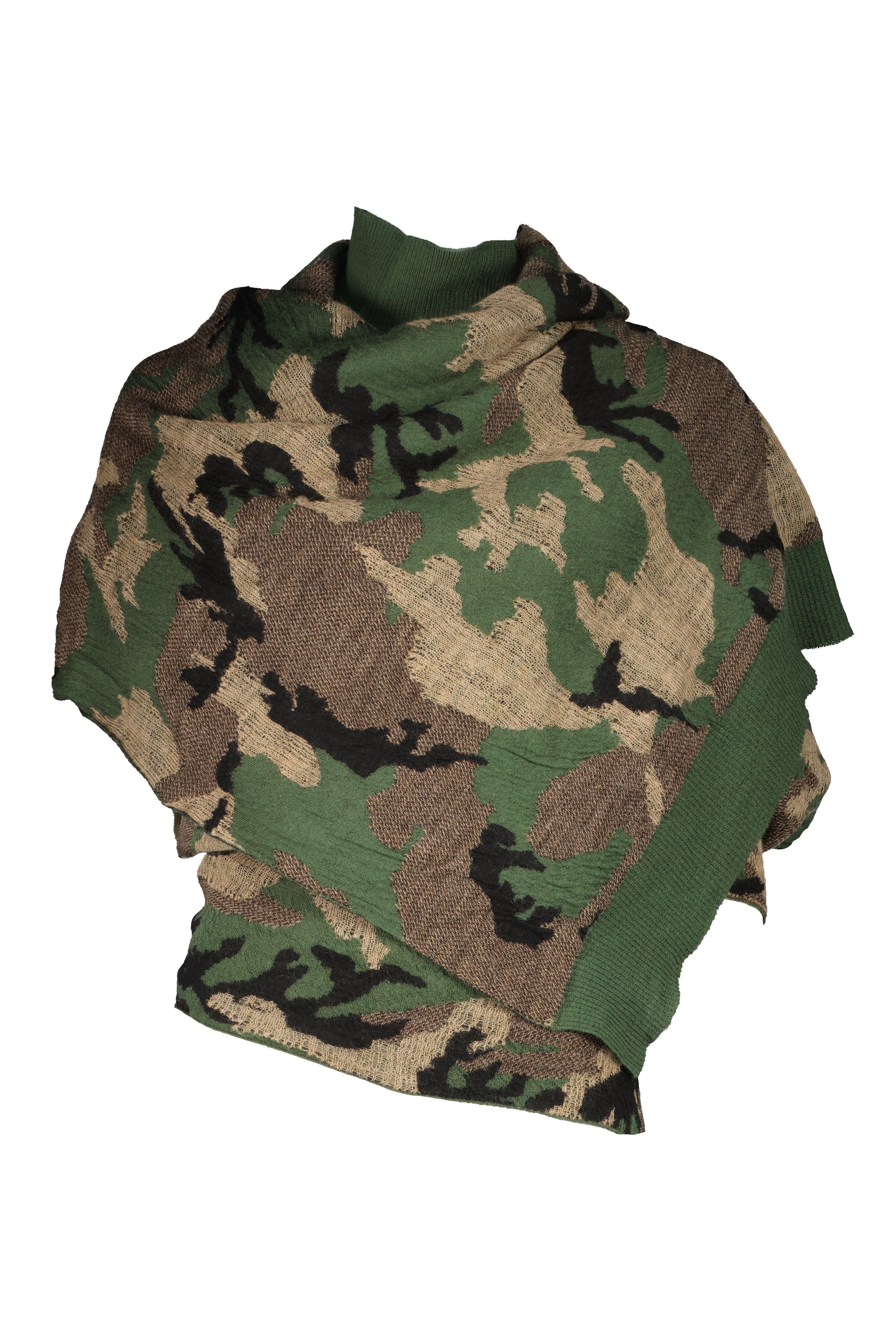 JUNYA WATANABE KNITTED CAMO CAPE DRESS – BURIED DEEP