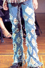 Load image into Gallery viewer, JUNYA WATANABE SS02 CROSSED FLARE JEANS
