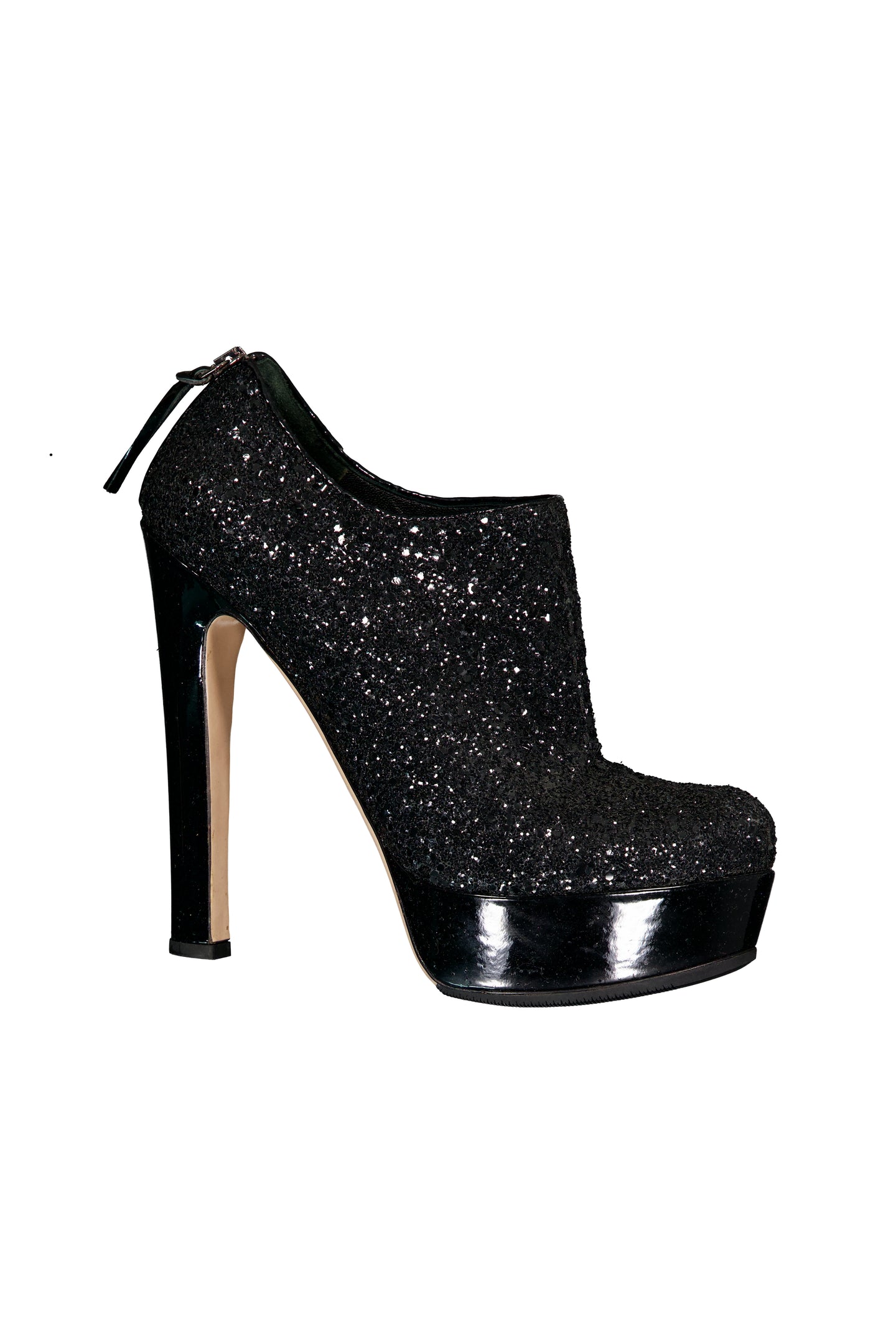 MIU MIU PLATFROM GLITTER PUMPS S40.5