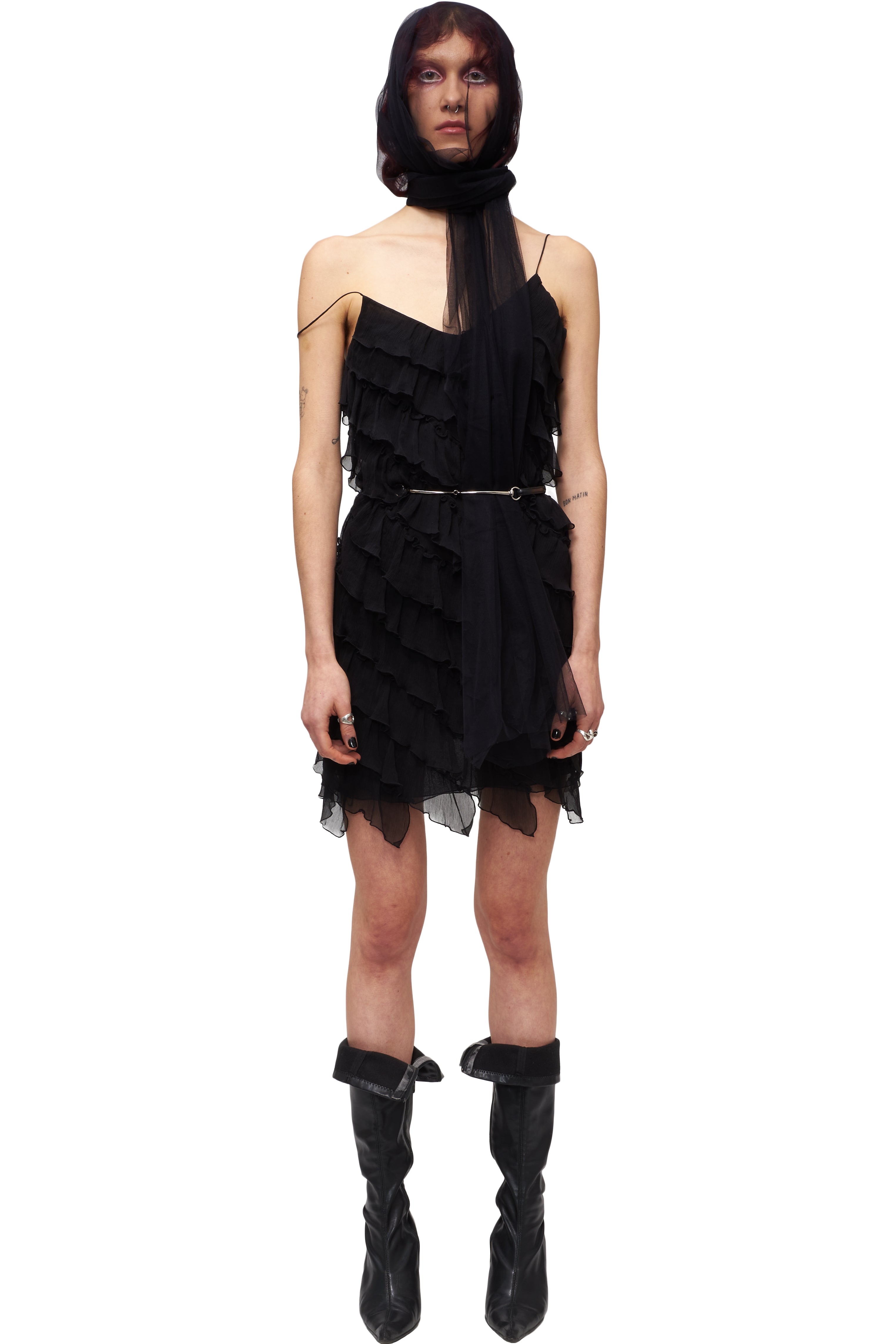 BLUMARINE RUFFLED "LB" DRESS