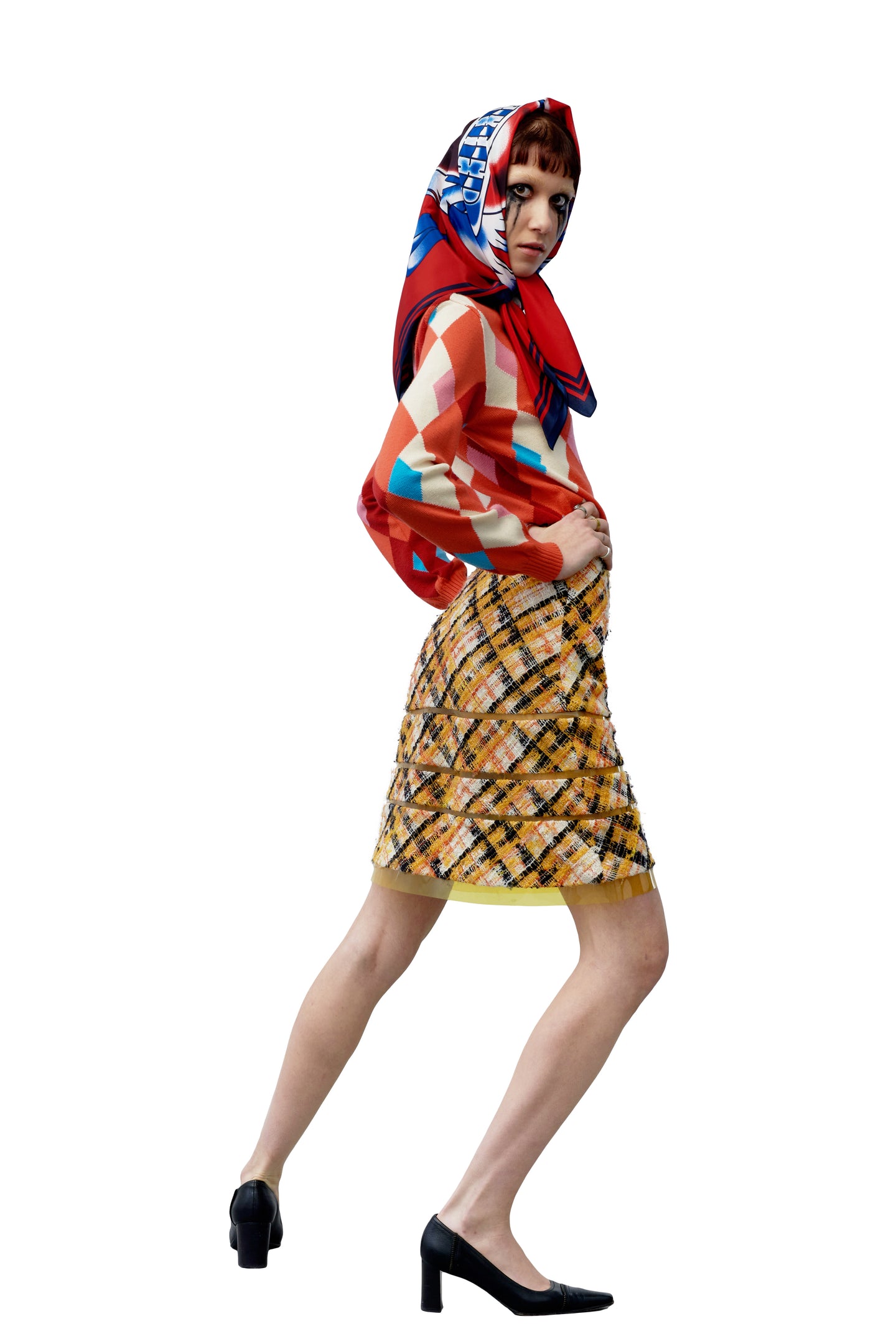 JUNYA WATANABE FW01 WOOL AND PVC SKIRT