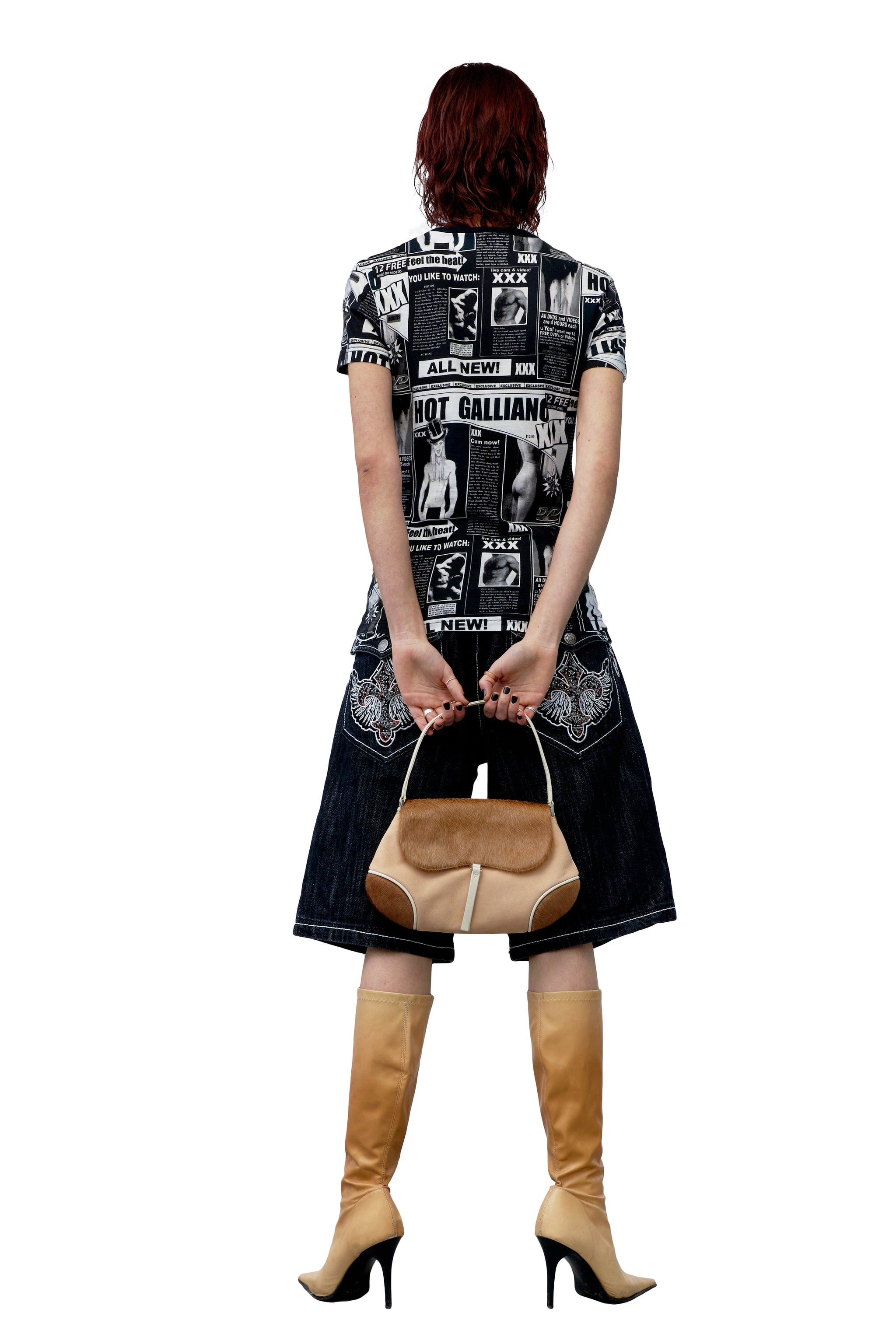 HIROKO KOSHINO LEATHER AND COWHIDE PANELLED BAG – BURIED