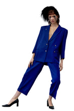 Load image into Gallery viewer, CLAUDE MONTANA BLUE TWO PIECE SUIT
