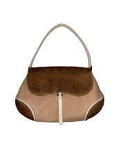 Load image into Gallery viewer, HIROKO KOSHINO LEATHER AND COWHIDE PANELLED BAG
