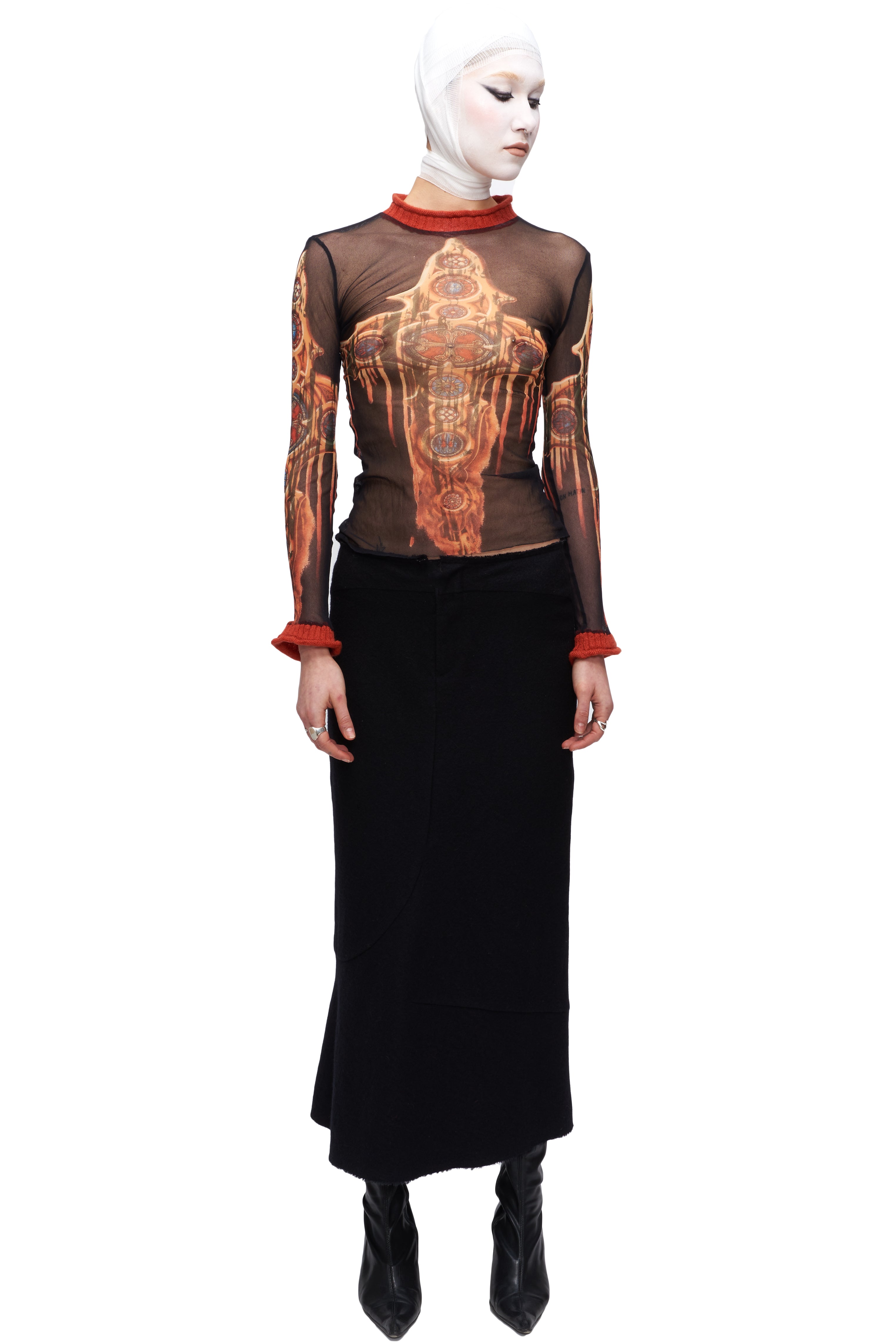 Jean Paul GAULTIER Mesh Top 40 ゴルチエ Jean Paul GAULTIER Mesh Top 40 ゴルチエ JEAN PAUL GAULTIER Printed