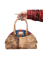 Load image into Gallery viewer, JOHN GALLIANO FW00 PLAID AND ZEBRA PURSE
