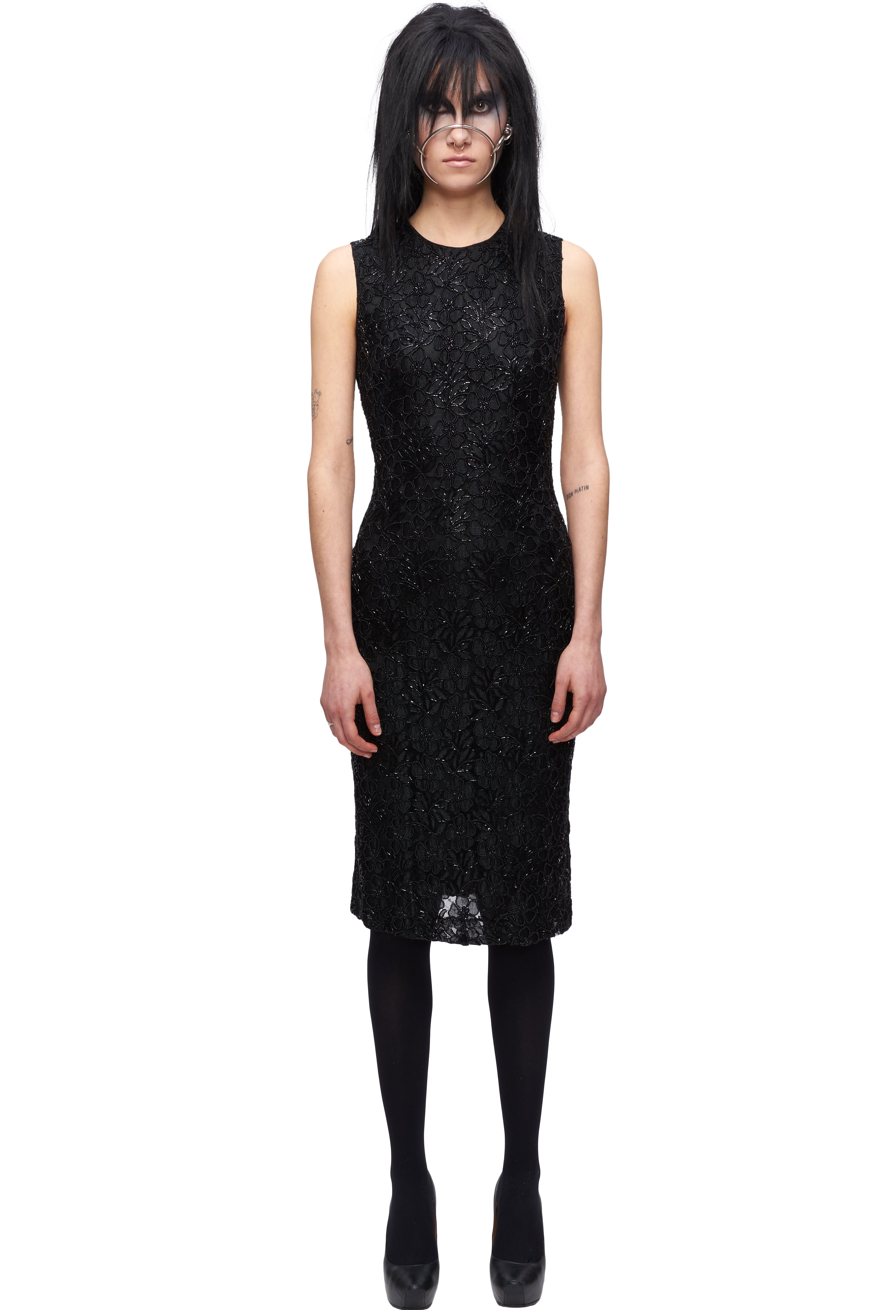 Alexander McQueen リブニット スラッシュド ドレス ブラック 三越伊勢丹 | McQueen/マックイーン_Women通販 | リブニット